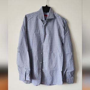 Isaiah Napoli 42 16.5 plaid dress shirt